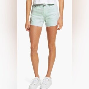 AG Cutoff Jean Shorts. NWT. Women’s size 26. Sulfur Mint Green color